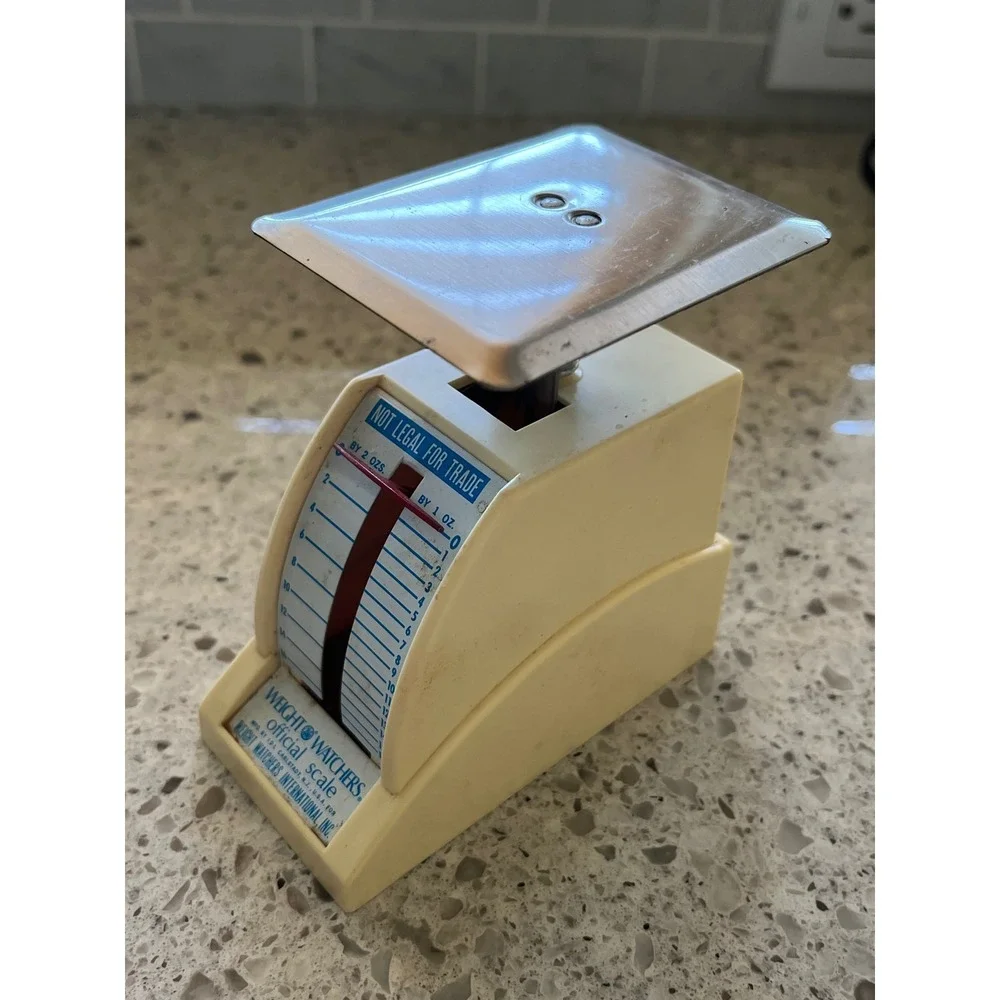 Vintage Weight Watchers Official Scale Cream Analog Food Kitchen Scale with Box